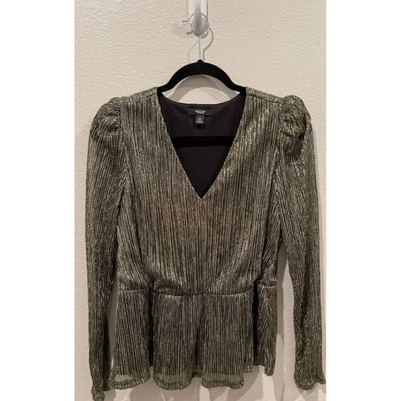 SIMPLY VERA VERA WANG Puff Sleeve Peplum Top - Picture 2 of 5